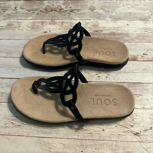 SOUL Naturalizer Women's Janice  Black Cutout Sandal Size 7M Summer - Picture 8 of 9